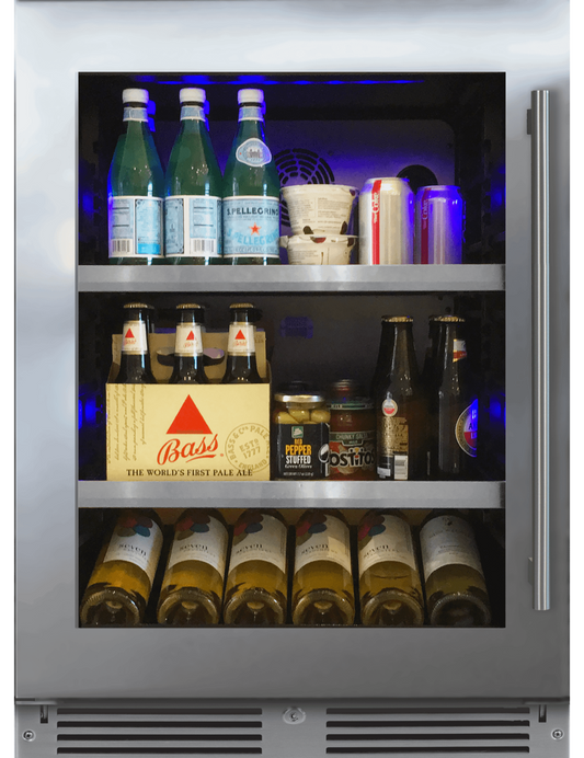 XO APPLIANCE XOU24BCGSL 24" Beverage Center, in Stainless Steel Glass, Left Hinge in Stainless Steel - XOU24BCGSL