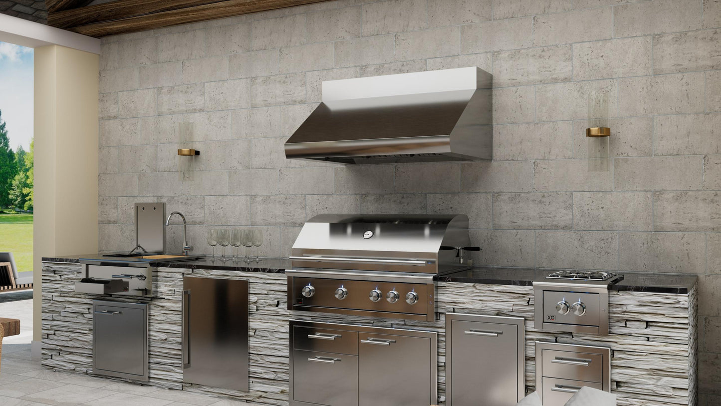 XO APPLIANCE XOGRILL42N 42" Grill 4 Burner with Rotiss Burner NG in Stainless Steel - XOGRILL42N