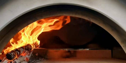 XO APPLIANCE XOPIZZA1SS Tabletop 24" x 16" Wood-Fired Oven in Stainless Steel On Black  - XOPIZZA1SS
