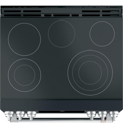 CAFE  30" Smart Slide-In, Front-Control, Radiant and Convection Range Black - CES700P3MD1
