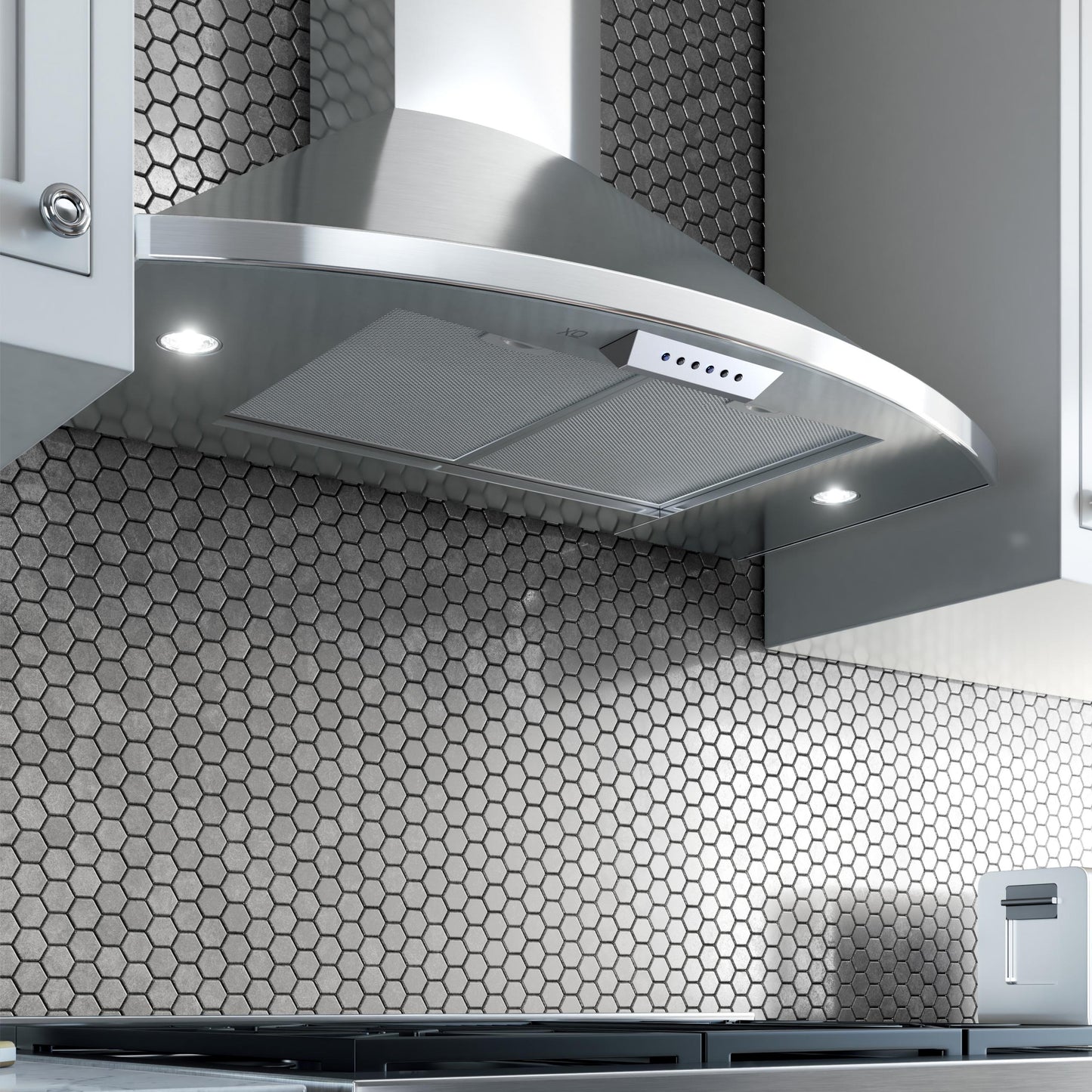 XO APPLIANCE XOS30SC 30" CCC 600/395 CFM Italian Made Wall Mount Chimney Range Hood in Stainless Steel - XOS30SC