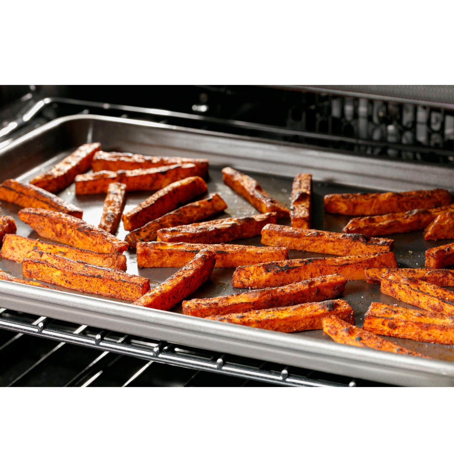 CAFE  30" Smart Slide-In, Front-Control, Radiant and Convection Double-Oven Range in Stainless Steel - CES750P2MS1