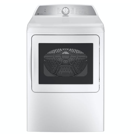 GE APPLIANCES PTD60EBSRWS GE Profile™ ENERGY STAR® 7.4 cu. ft. Capacity aluminized alloy drum Electric Dryer with Sanitize Cycle and Sensor Dry White On Gray