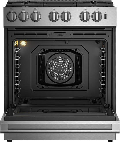 BLOMBERG APPLIANCES BGR30522SS 30in Gas 5 Burner range with 5.7 cu ft self clean oven, slide-in style in Stainless Steel - BGR30522SS