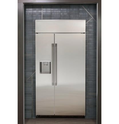 MONOGRAM Monogram 42" Built-In Side-by-Side Refrigerator with Dispenser in Stainless Steel - ZISS420DNSS