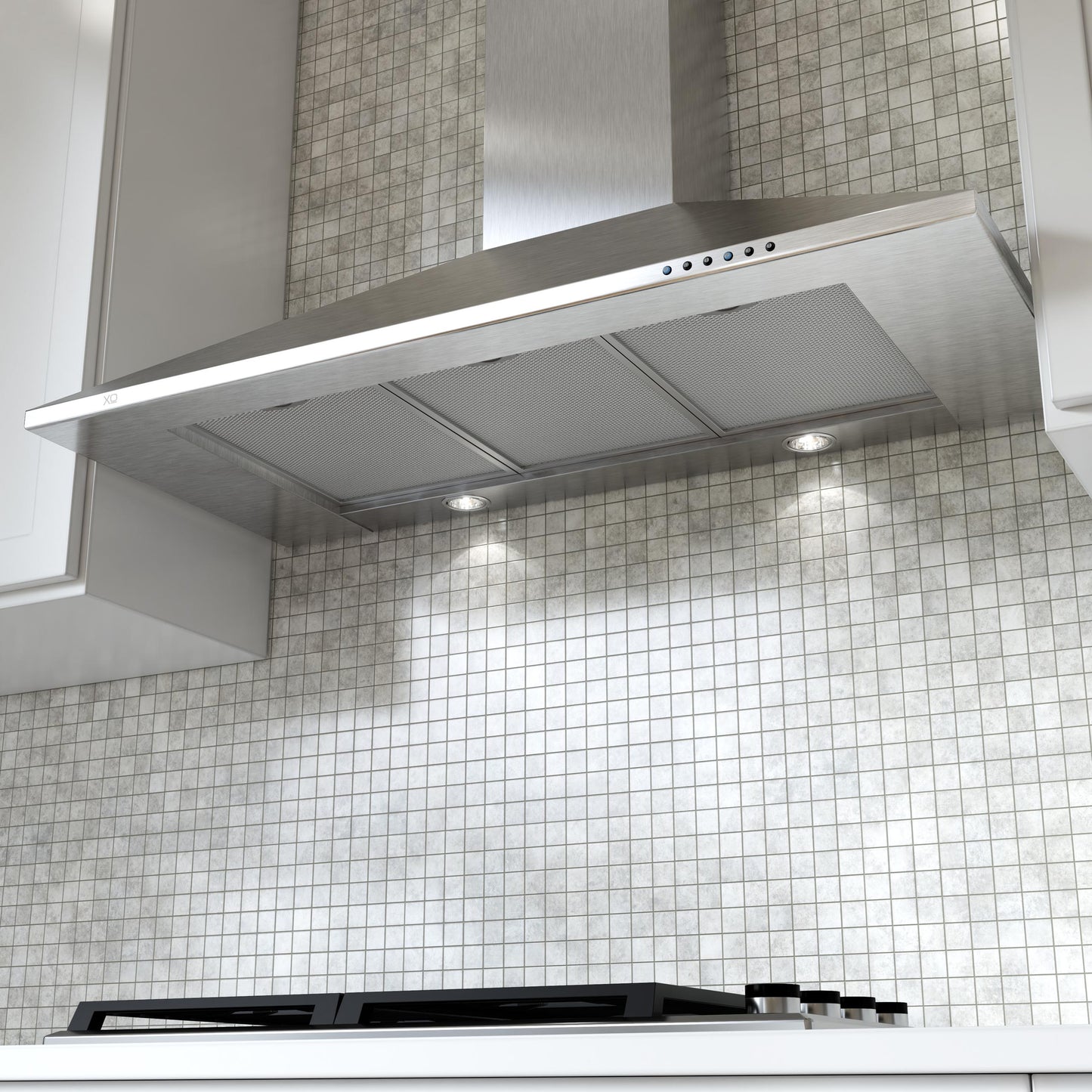 XO APPLIANCE XOB30SC 30" CCC 600/395 CFM Italian Made Wall Mount Chimney Range Hood in Stainless Steel - XOB30SC
