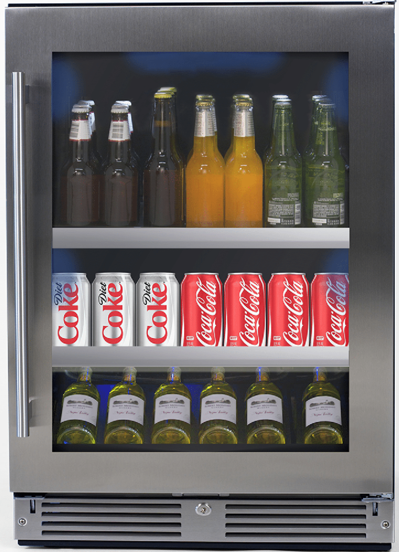XO APPLIANCE XOU24BCGSR 24" Beverage Center, in Stainless Steel Glass, Right Hinge in Stainless Steel - XOU24BCGSR
