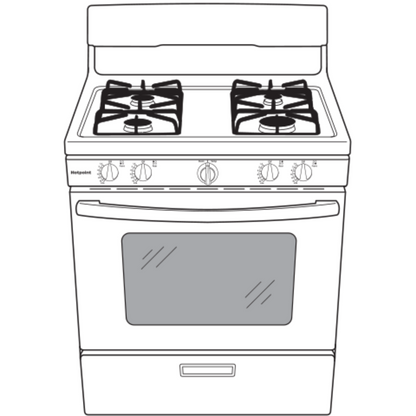 HOTPOINT Hotpoint 30" Free-Standing Gas Range with Cordless Battery Ignition White - RGBS200DMWW