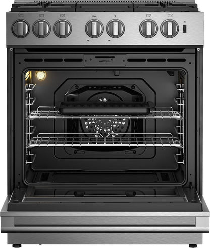BLOMBERG APPLIANCES BGR30522SS 30in Gas 5 Burner range with 5.7 cu ft self clean oven, slide-in style in Stainless Steel - BGR30522SS