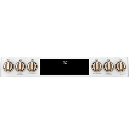CAFE  30" Smart Slide-In, Front-Control, Gas Double-Oven Range with Convection White - CGS750P4MW2