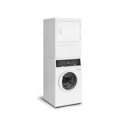 SPEED QUEEN SF7008WE SF7 Stacked White Washer - Electric Dryer with Pet Plus Sanitize Fast Cycle Times  - SF7008WE