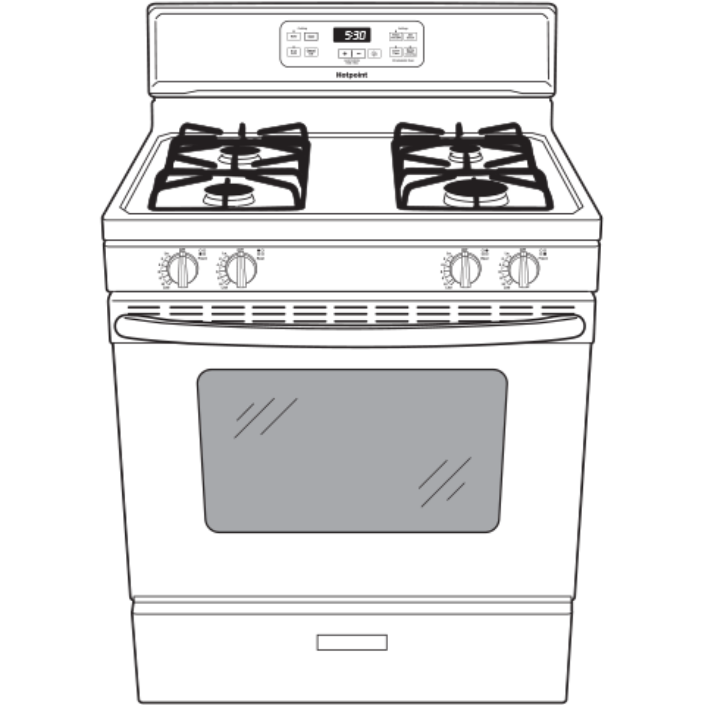 HOTPOINT Hotpoint 30" Free-Standing Standard Clean Gas Range White - RGBS400DMWW