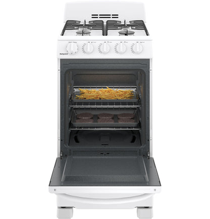 HOTPOINT Hotpoint 20" Front-Control Free-Standing Gas Range with Sealed Burners White - RGAS200DMWW