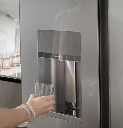CAFE ENERGY STAR 27.8 Cu. Ft. Smart 4-Door French-Door Refrigerator in Platinum Glass Gray - CVE28DM5NS5