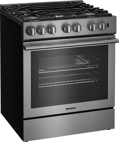 BLOMBERG APPLIANCES BGR30522SS 30in Gas 5 Burner range with 5.7 cu ft self clean oven, slide-in style in Stainless Steel - BGR30522SS