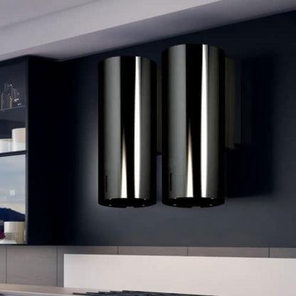 XO APPLIANCE XOCYL16BC 600/395 CFM Designer Cylinder Wall Mount Black - XOCYL16BC