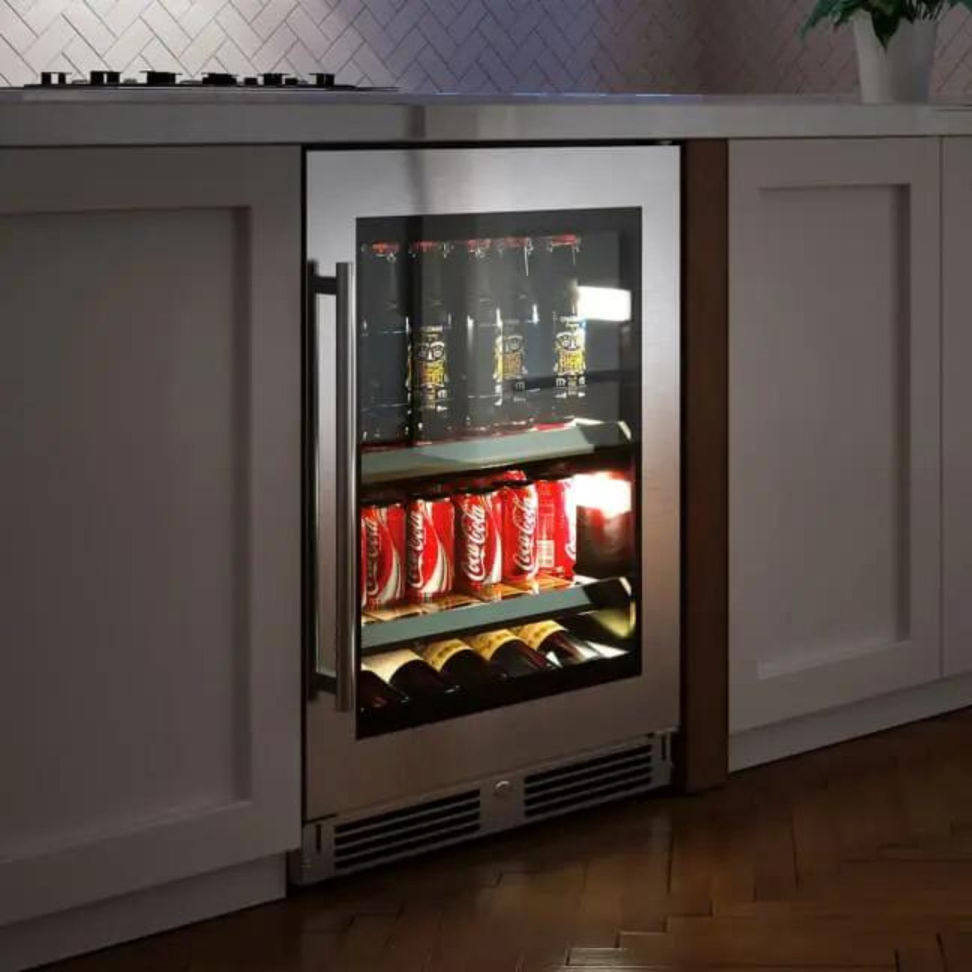 XO APPLIANCE XOU24BCGSR 24" Beverage Center, in Stainless Steel Glass, Right Hinge in Stainless Steel - XOU24BCGSR