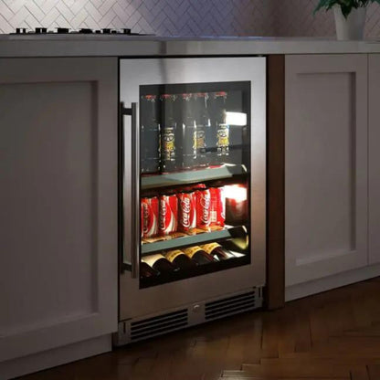 XO APPLIANCE XOU24BCGSR 24" Beverage Center, in Stainless Steel Glass, Right Hinge in Stainless Steel - XOU24BCGSR