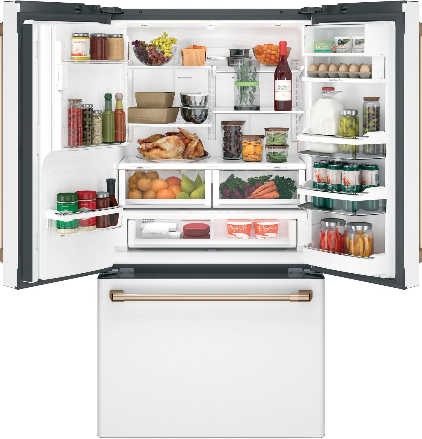 CAFE  ENERGY STAR 22.1 Cu. Ft. Smart Counter-Depth French-Door Refrigerator with Hot Water Dispenser White - CYE22TP4MW2