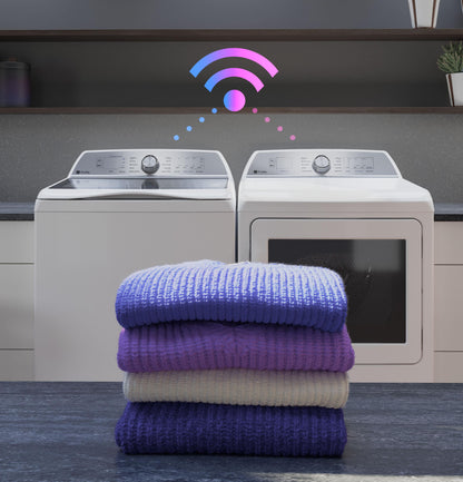 GE APPLIANCES PTD60EBSRWS GE Profile™ ENERGY STAR® 7.4 cu. ft. Capacity aluminized alloy drum Electric Dryer with Sanitize Cycle and Sensor Dry White On Gray