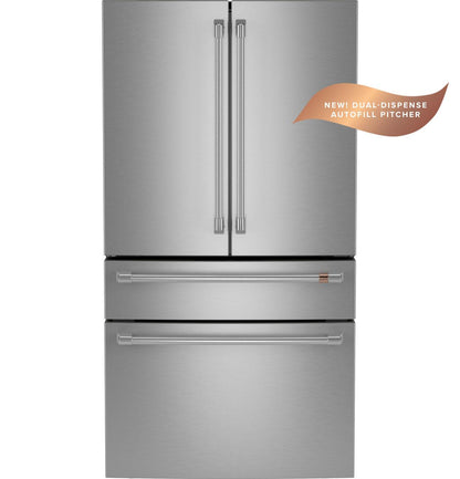 CAFE  ENERGY STAR 28.7 Cu. Ft. Smart 4-Door French-Door Refrigerator With Dual-Dispense AutoFill Pitcher in Stainless Steel - CGE29DP2TS1