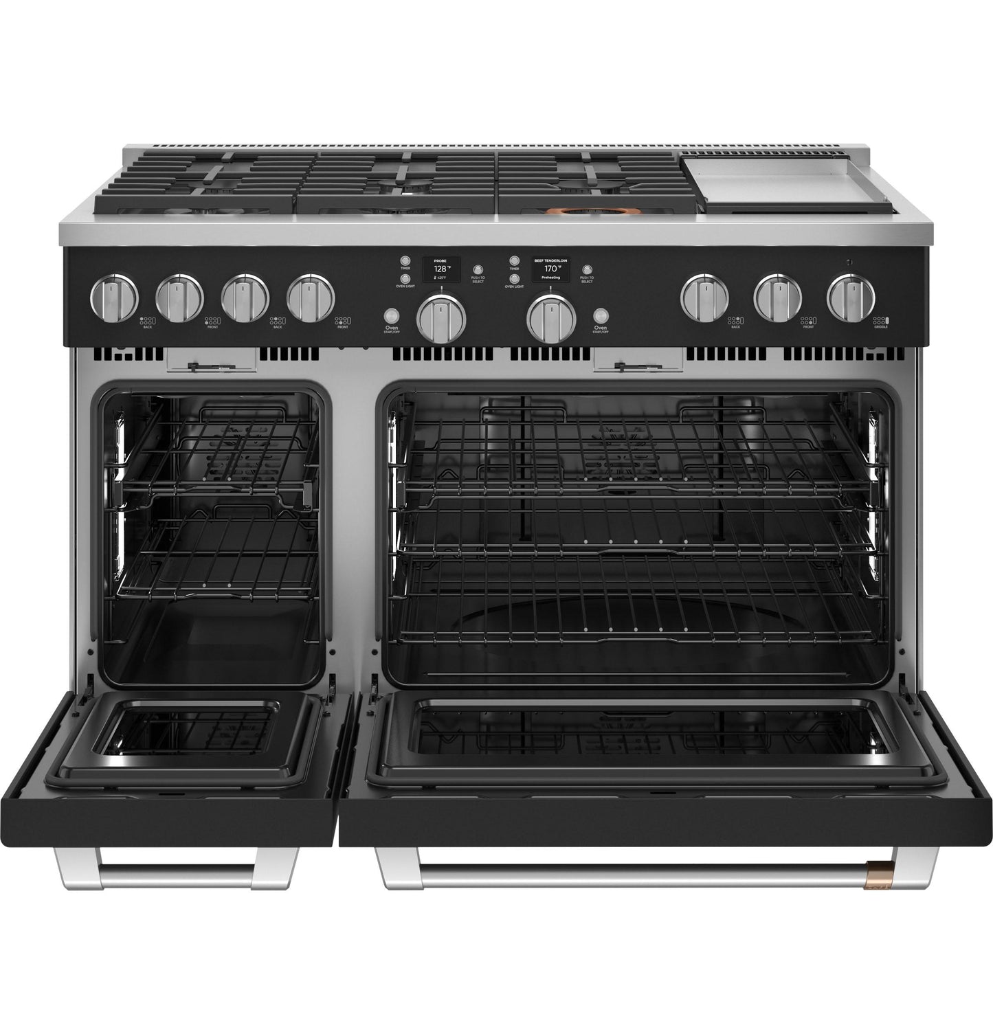 CAFE  48" Smart Dual-Fuel Commercial-Style Range with 6 Burners and Griddle (Natural Gas) Black - C2Y486P3TD1