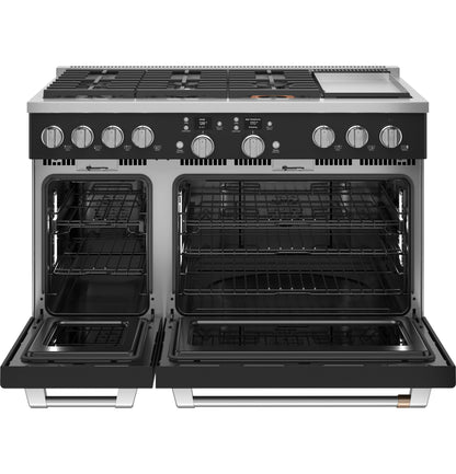 CAFE  48" Smart Dual-Fuel Commercial-Style Range with 6 Burners and Griddle (Natural Gas) Black - C2Y486P3TD1