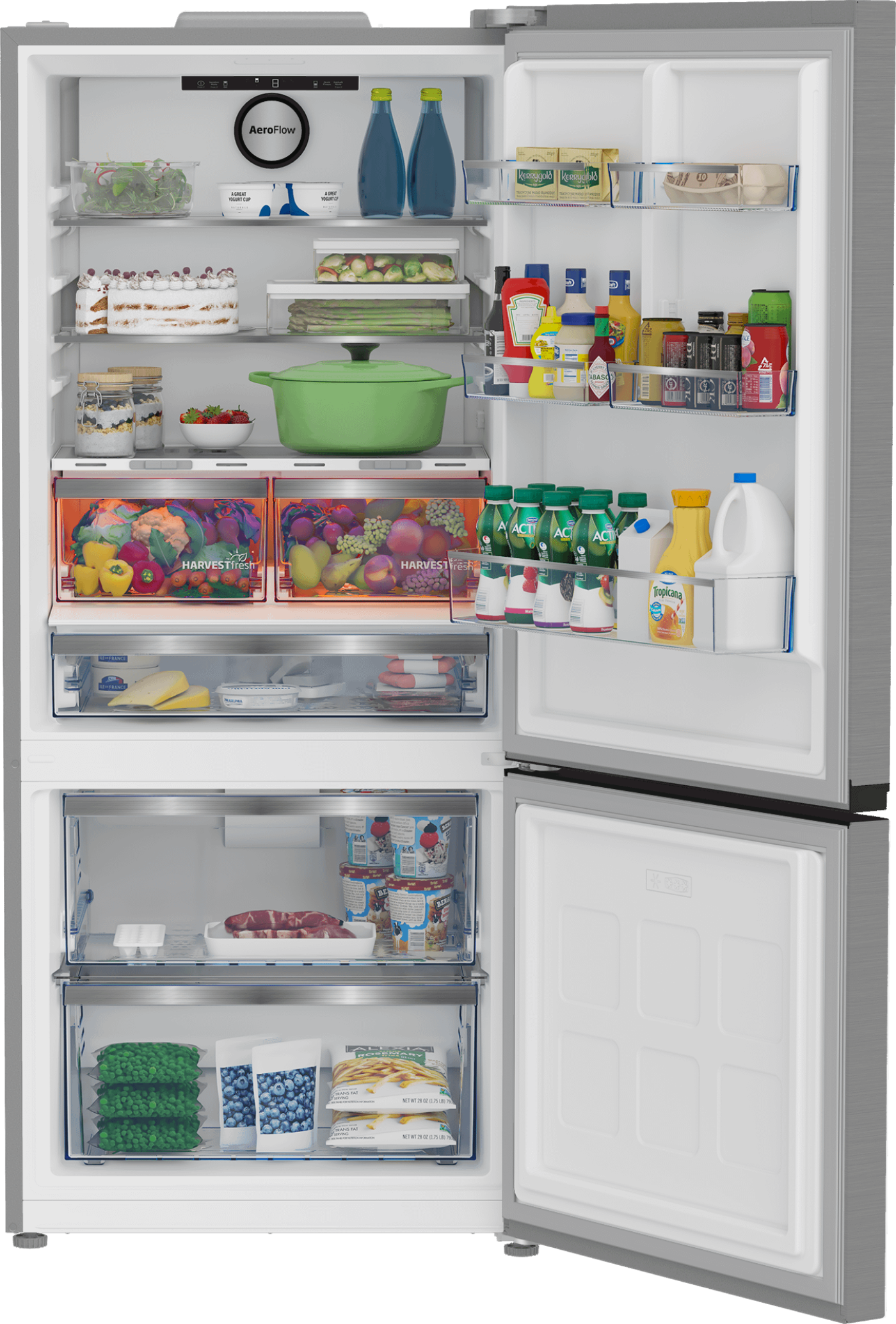 BEKO 30" Bottom Freezer Refrigerator in Stainless Steel - BFBF30116SS