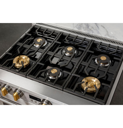 MONOGRAM Monogram 36" Dual-Fuel Professional Range with 6 Burners in Stainless Steel - ZDP366NTSS