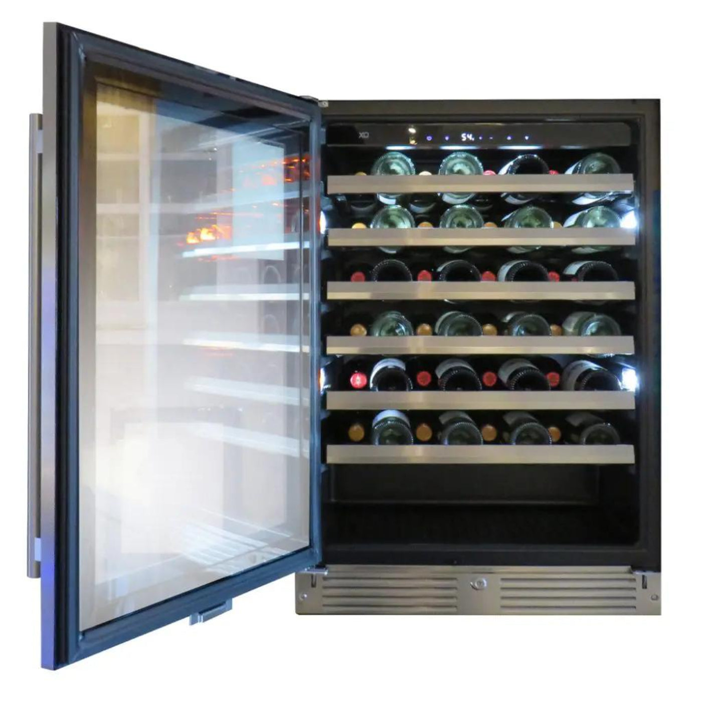 XO APPLIANCE XOU24WGSR 24" Wine Cooler, Single Zone in Stainless Steel Glass, Right Hinge in Stainless Steel - XOU24WGSR