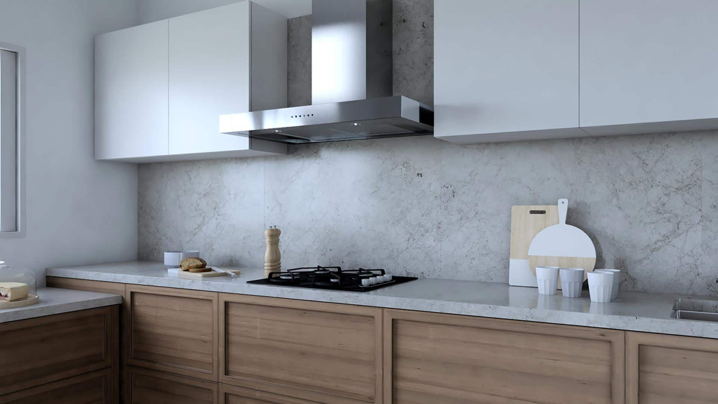 XO APPLIANCE XOR30SC 30" CCC 600/395 CFM Sleek Contemporary Italian Made Wall Mount Hood in Stainless Steel - XOR30SC