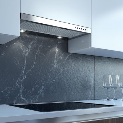 XO APPLIANCE XOC36SC 36" CCC 600/395 CFM Under Cabinet Glide Out Visor Italian Made in Stainless Steel - XOC36SC