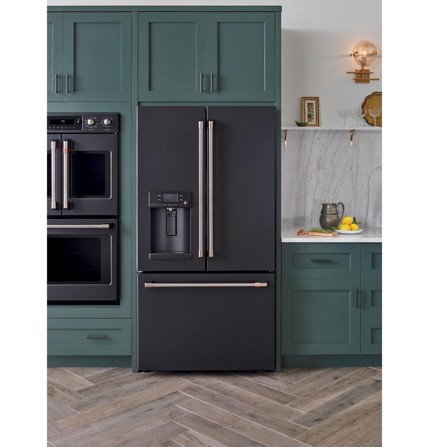 CAFE ENERGY STAR 22.1 Cu. Ft. Smart Counter-Depth French-Door Refrigerator with Hot Water Dispenser Black - CYE22TP3MD1