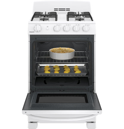 HOTPOINT Hotpoint 24" Front-Control Free-Standing Gas Range with Large Window White - RGAS300DMWW