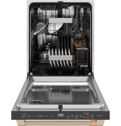 CAFE CustomFit ENERGY STAR Stainless Interior Smart Dishwasher with Ultra Wash Top Rack and Dual Convection Ultra Dry, LED Lights, 39 dBA White - CDT888P4VW2
