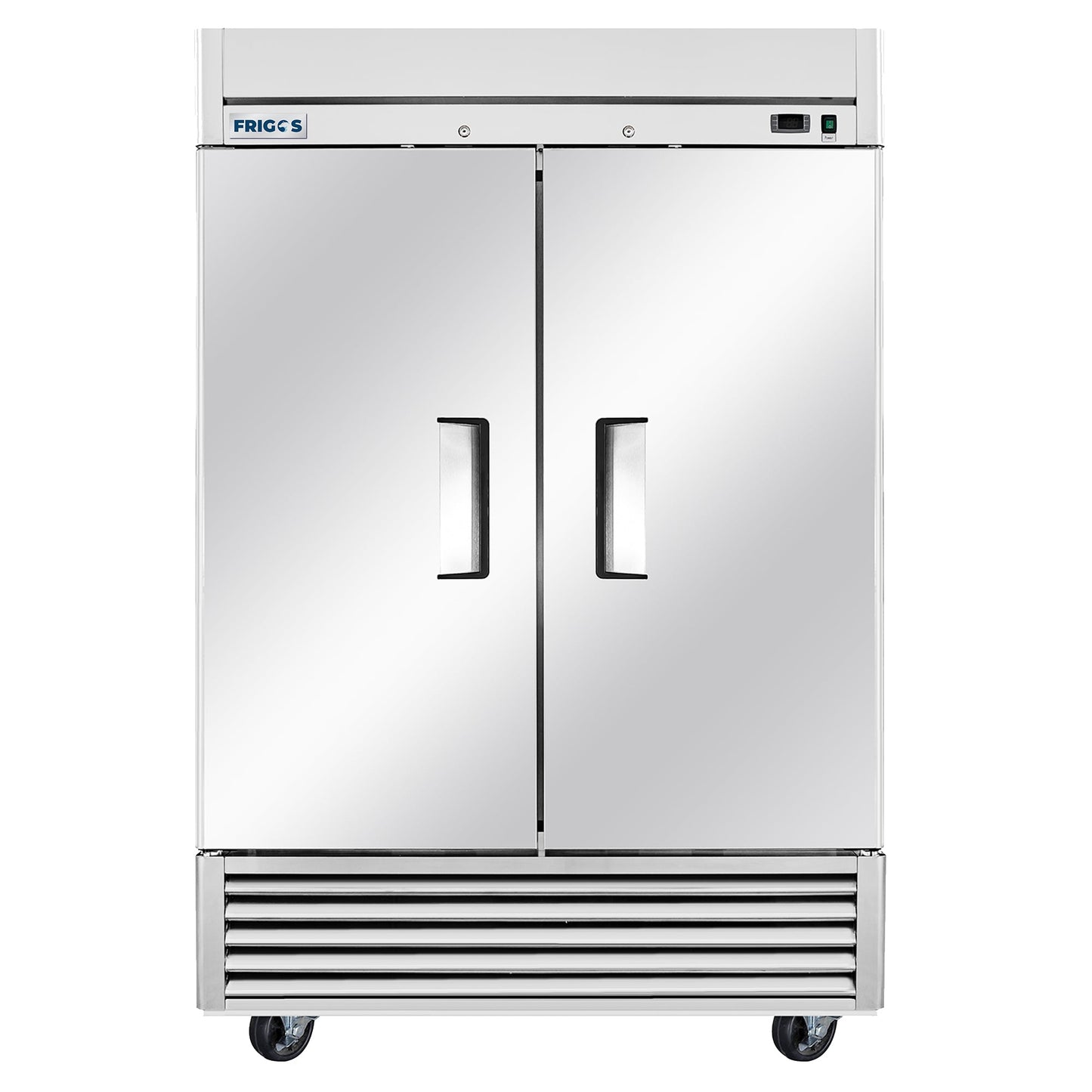 Frigos Commercial Reach in Freezer 54" Width Solid 2 Door  47  with Aluminum Interior with 304 Stainless Steel Floor - FG-FZ-2D