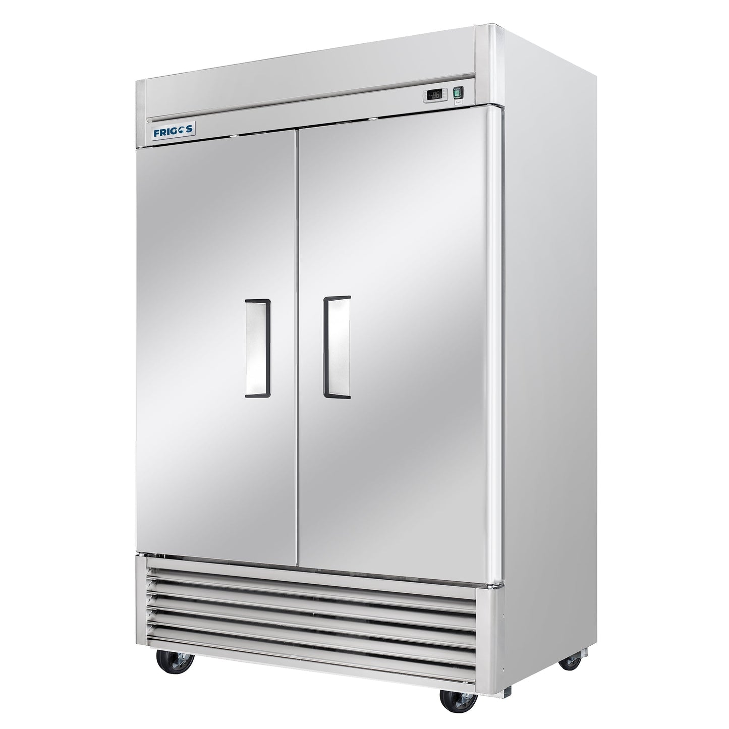 Frigos Commercial Reach in Freezer 54" Width Solid 2 Door  47  with Aluminum Interior with 304 Stainless Steel Floor - FG-FZ-2D