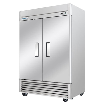 Frigos Commercial Reach in Freezer 54" Width Solid 2 Door  47  with Aluminum Interior with 304 Stainless Steel Floor - FG-FZ-2D