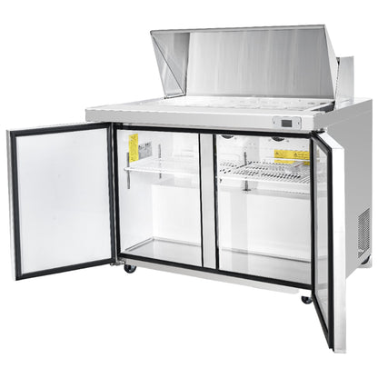 Frigos  Sandwich and Salad Prep Table Refrigerator 48" Width 2 Door with Aluminum Interior with 304 Stainless Steel Floor - FG-SWPT-48