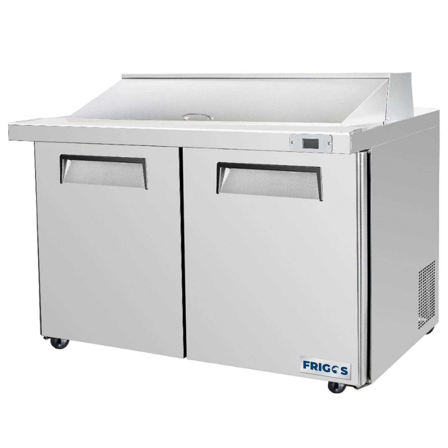 Frigos  Sandwich and Salad Prep Table Refrigerator 60" Width 2 Door FG-SWPT-60 with Aluminum Interior with 304 Stainless Steel Floor