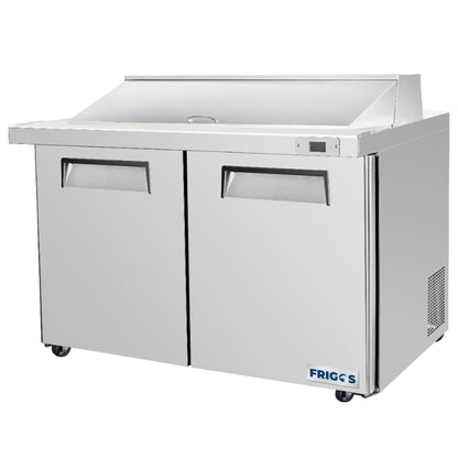 Frigos  Sandwich and Salad Prep Table Refrigerator 60" Width 2 Door FG-SWPT-60 with Aluminum Interior with 304 Stainless Steel Floor