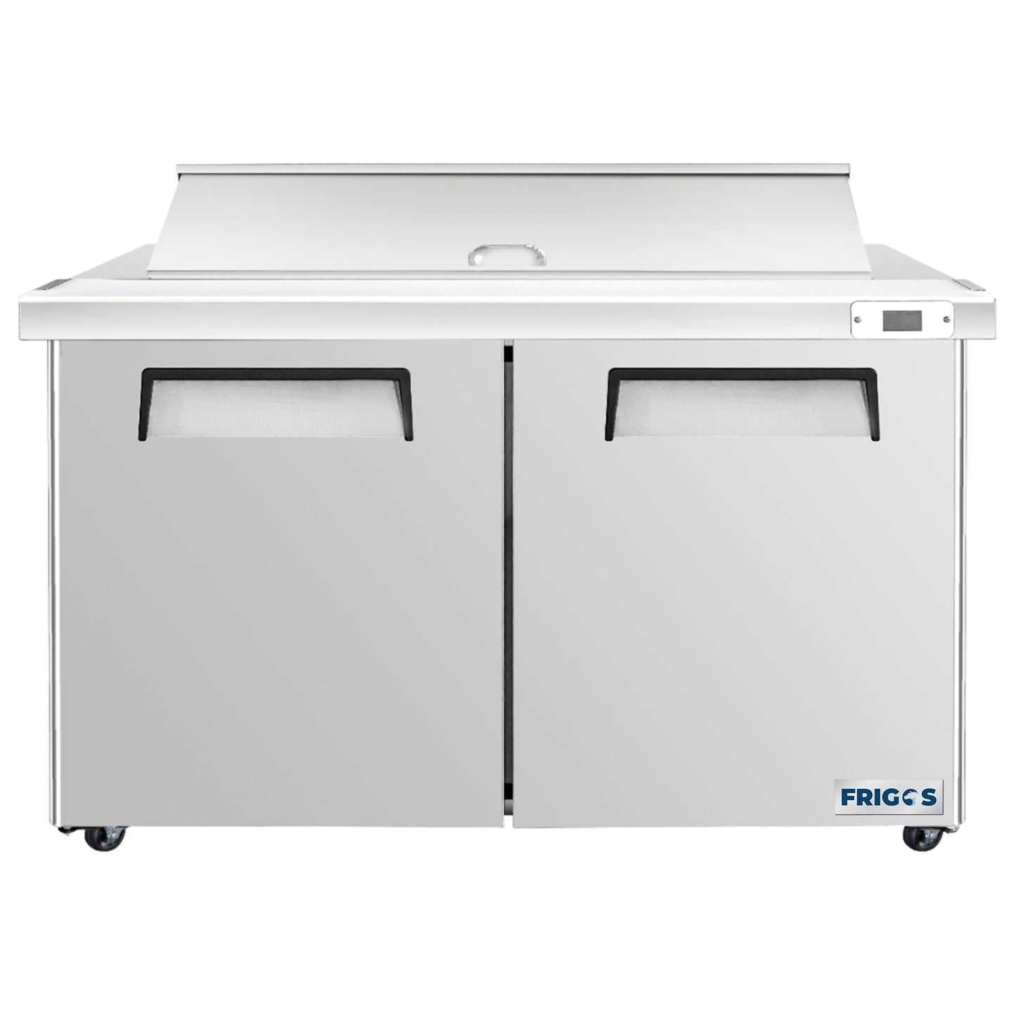 Frigos  Sandwich and Salad Prep Table Refrigerator 60" Width 2 Door FG-SWPT-60 with Aluminum Interior with 304 Stainless Steel Floor