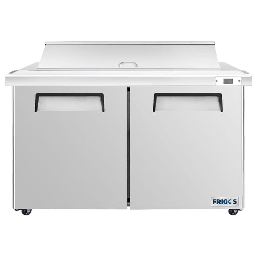 Frigos  Sandwich and Salad Prep Table Refrigerator 60" Width 2 Door FG-SWPT-60 with Aluminum Interior with 304 Stainless Steel Floor