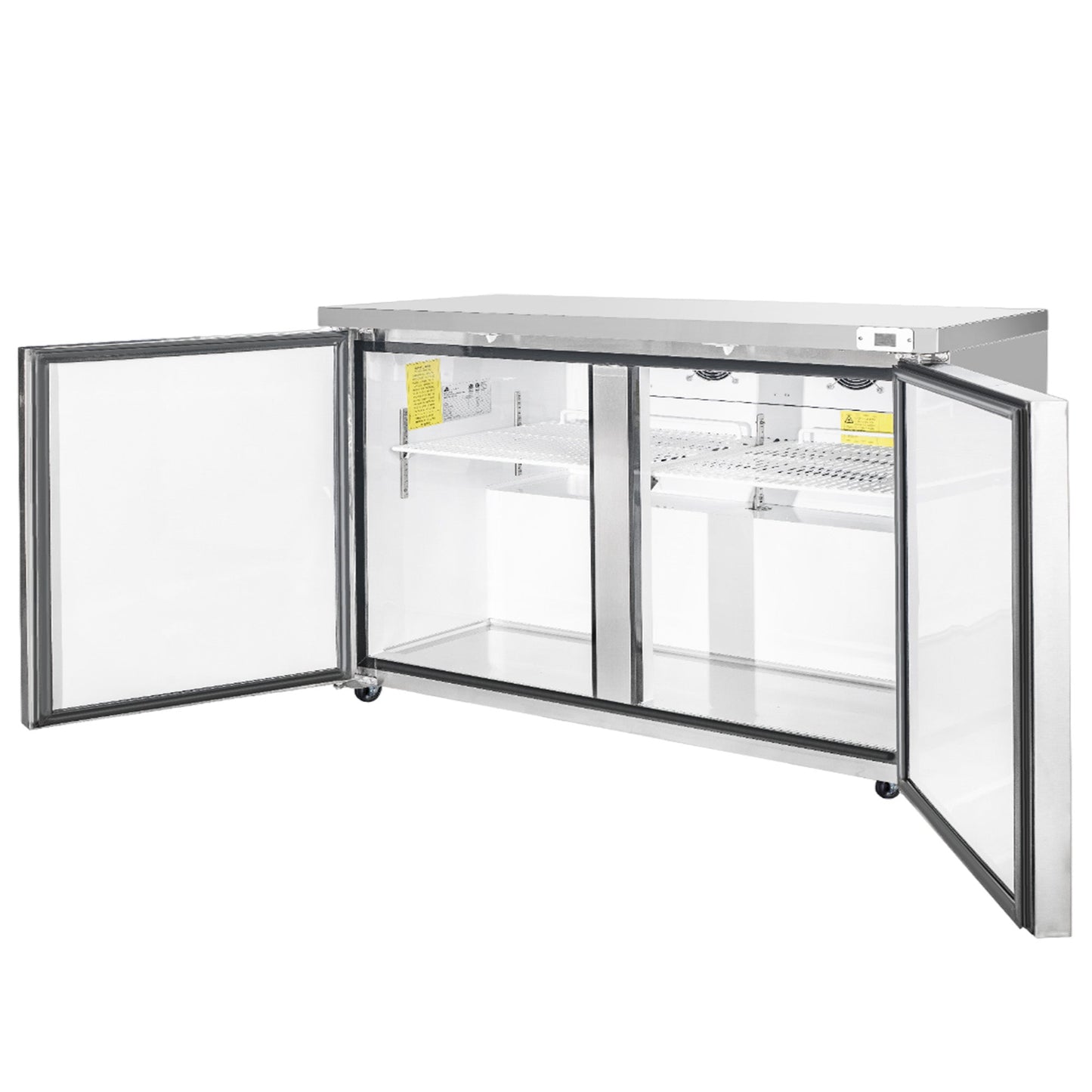 Frigos Commercial Undercounter Freezer 60" Width 2 Door with Aluminum Interior with 304 Stainless Steel Floor - FG-UCFZ-60
