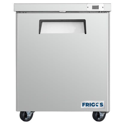 Frigos Commercial Undercounter Refrigerator 29” Width 1 Door with Aluminum Interior with 304 Stainless Steel Floor - FG-UCRF-29