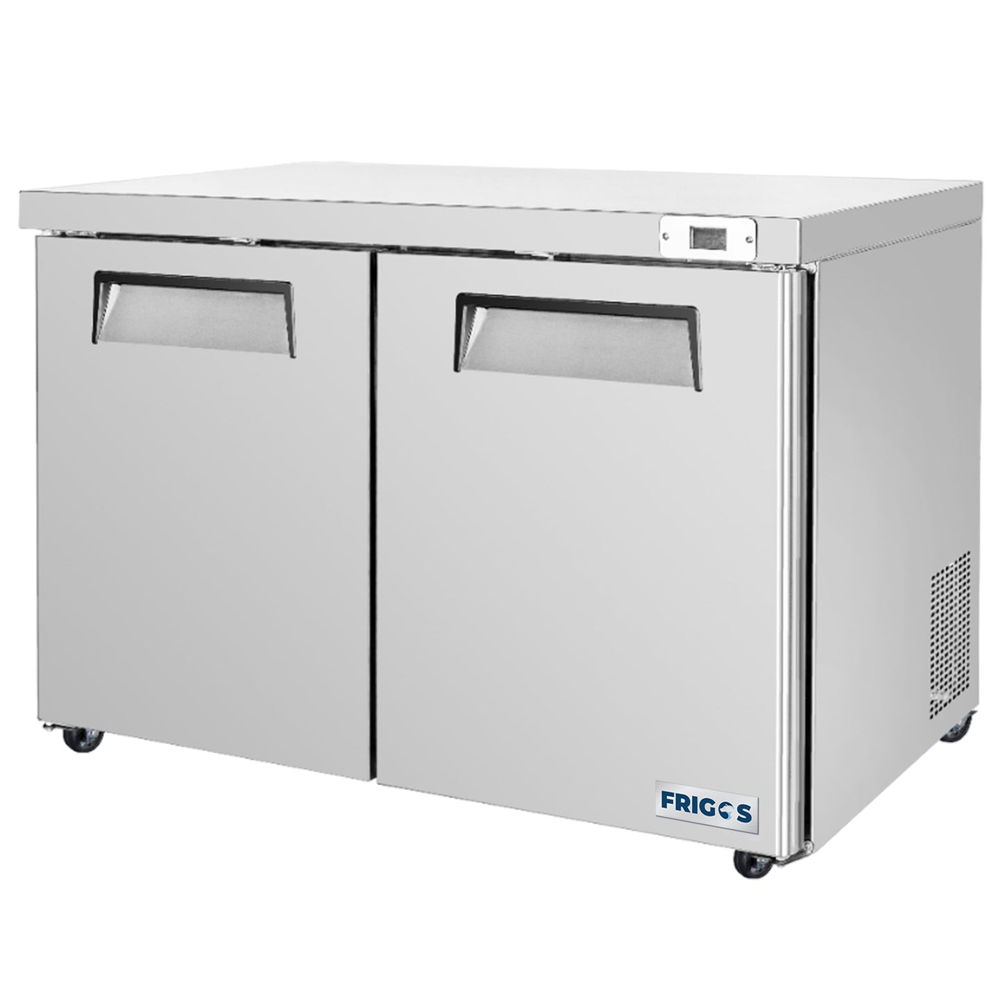 Frigos Commercial Undercounter Refrigerator 48" Width 2 Door True  with Aluminum Interior with 304 Stainless Steel Floor - FG-UCRF-48