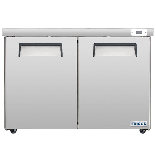 Frigos Commercial Undercounter Refrigerator 48" Width 2 Door True  with Aluminum Interior with 304 Stainless Steel Floor - FG-UCRF-48
