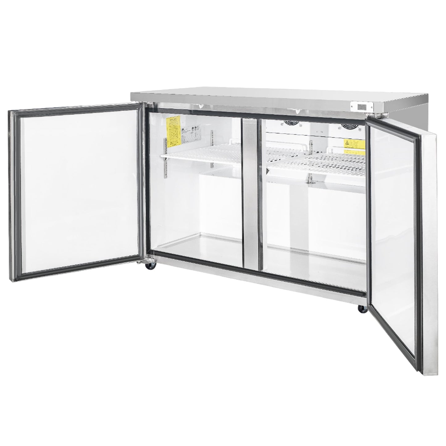 Frigos Commercial Undercounter Refrigerator 48" Width 2 Door True  with Aluminum Interior with 304 Stainless Steel Floor - FG-UCRF-48