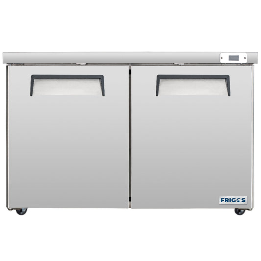Frigos Commercial Undercounter Refrigerator 60" Width 2 Door with Aluminum Interior with 304 Stainless Steel Floor - FG-UCRF-60