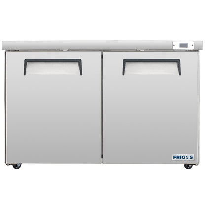 Frigos Commercial Undercounter Refrigerator 60" Width 2 Door with Aluminum Interior with 304 Stainless Steel Floor - FG-UCRF-60